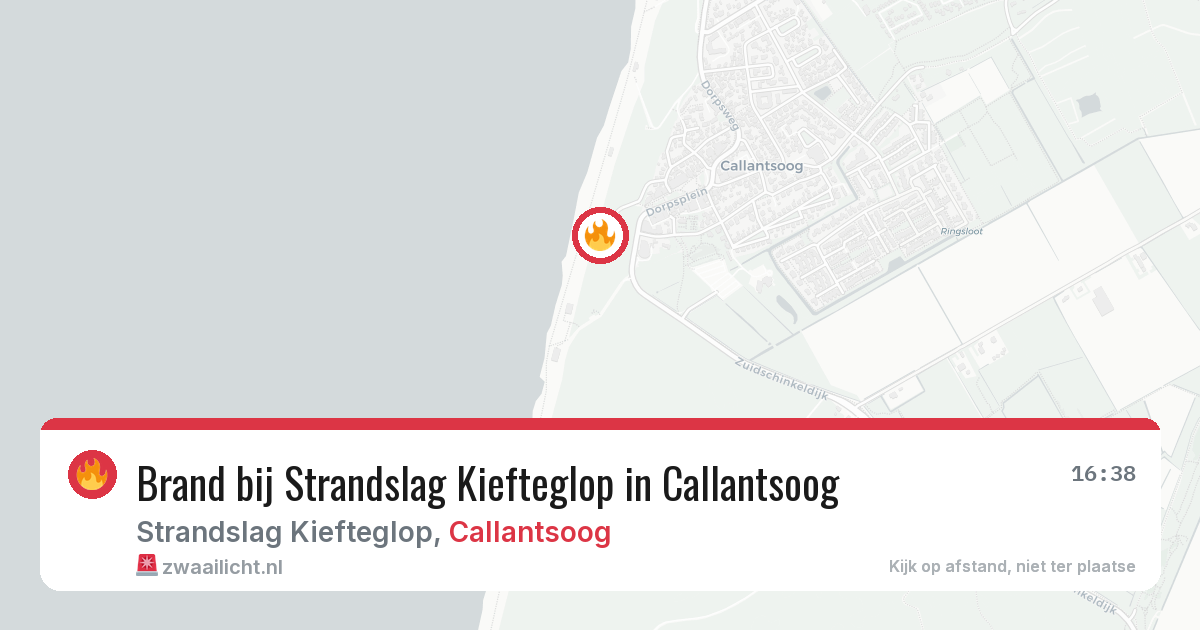 Brand bij Strandslag Kiefteglop in Callantsoog — 9 aug 2026