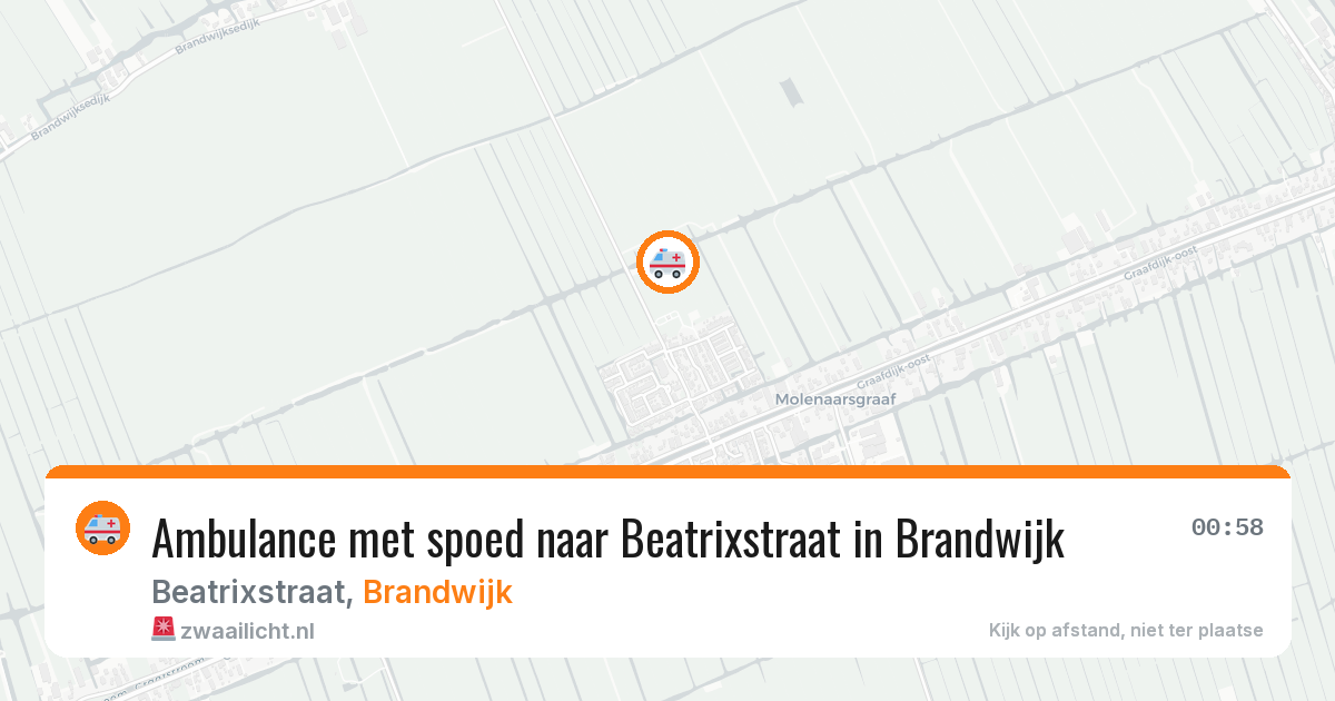Ambulance met spoed naar Beatrixstraat in Brandwijk — 19 mei 2026