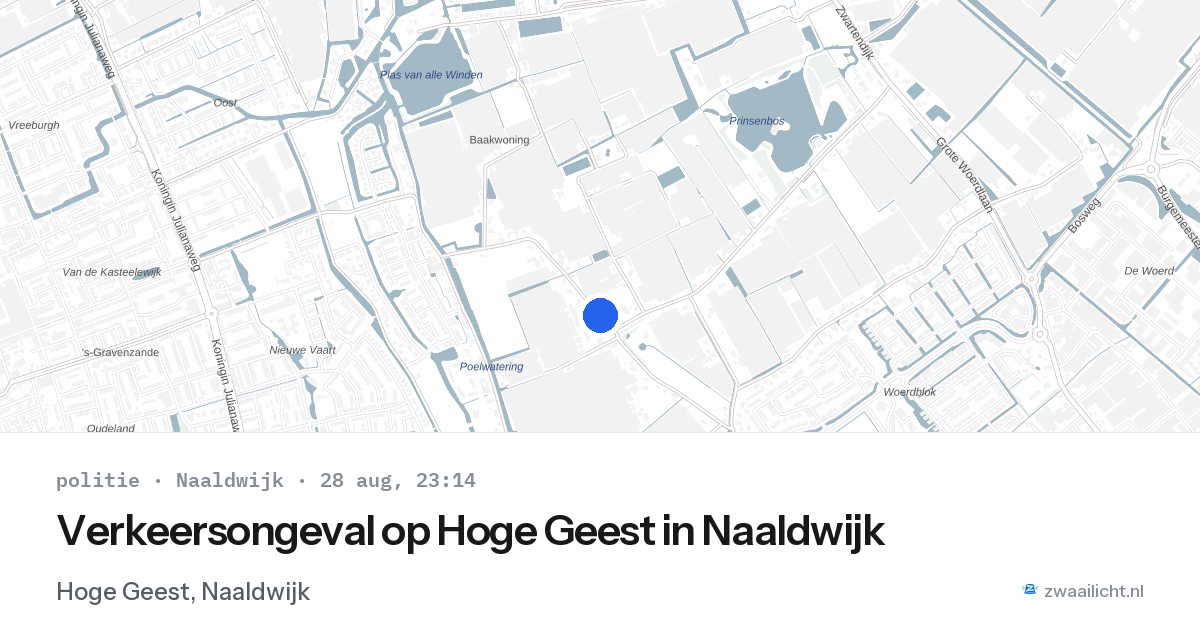 Verkeersongeval op Hoge Geest in Naaldwijk — 28 aug 2026