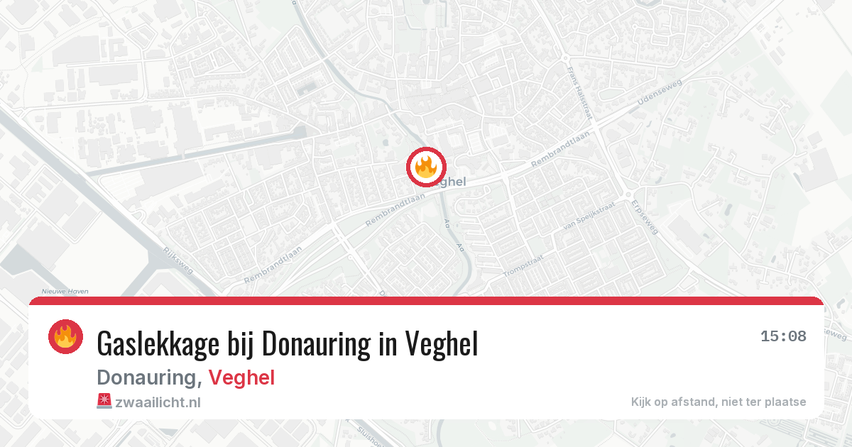 Gaslekkage bij Donauring in Veghel — 18 jun 2026