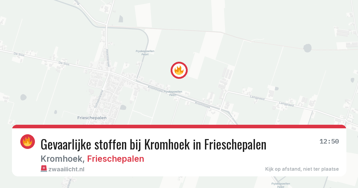 Gevaarlijke stoffen bij Kromhoek in Frieschepalen — 14 apr 2026