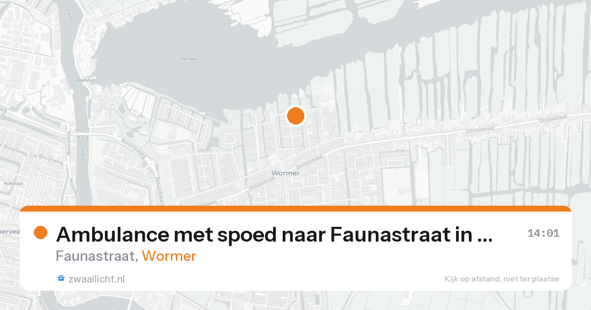 Ambulance met spoed naar Faunastraat in Wormer — 24 aug 2026