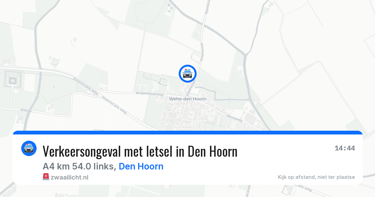 Verkeersongeval met letsel in Den Hoorn — 22 mrt 2026