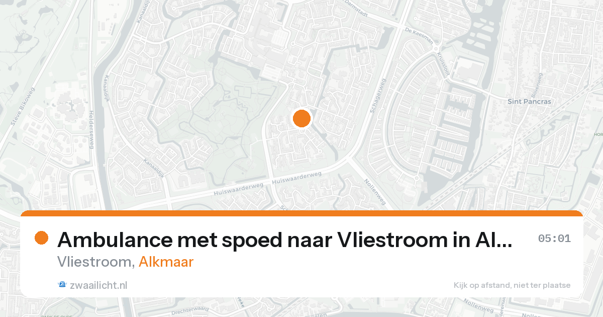 Ambulance met spoed naar Vliestroom in Alkmaar — 17 aug 2026