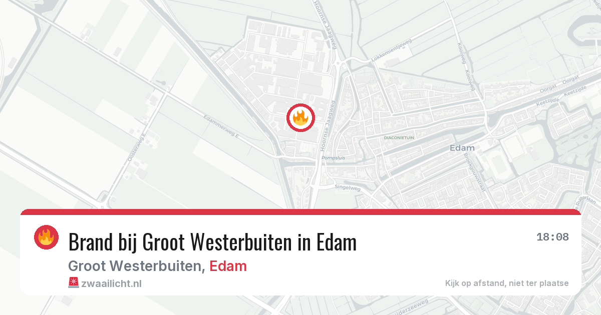 Brand bij Groot Westerbuiten in Edam — 25 mrt 2026