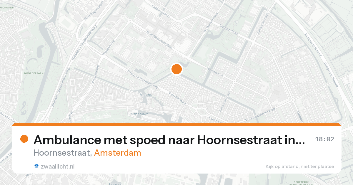 Ambulance met spoed naar Hoornsestraat in Amsterdam — 16 aug 2026
