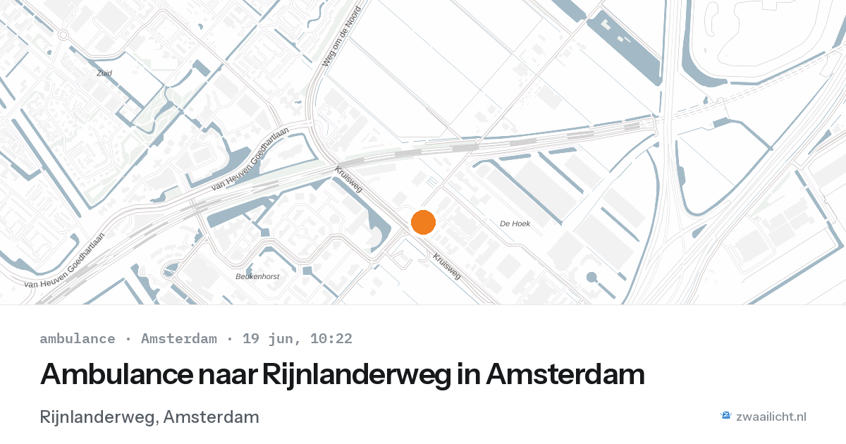 Ambulance naar Rijnlanderweg in Amsterdam — 19 jun 2026
