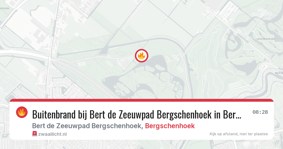 Buitenbrand bij Bert de Zeeuwpad Bergschenhoek in Bergschenhoek — 9 aug 2026