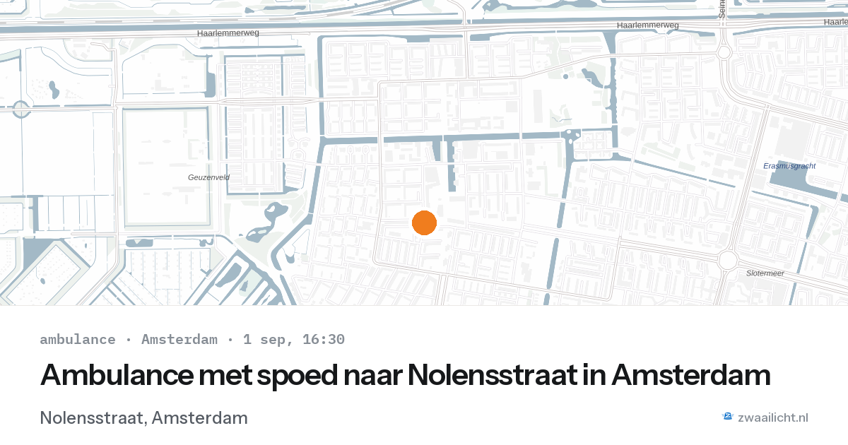 Ambulance met spoed naar Nolensstraat in Amsterdam — 1 sep 2026
