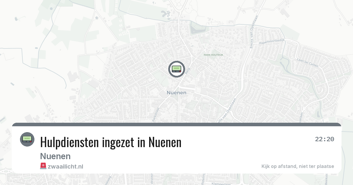 Hulpdiensten ingezet in Nuenen — 16 jul 2026 | 🚨 Zwaailicht.nl