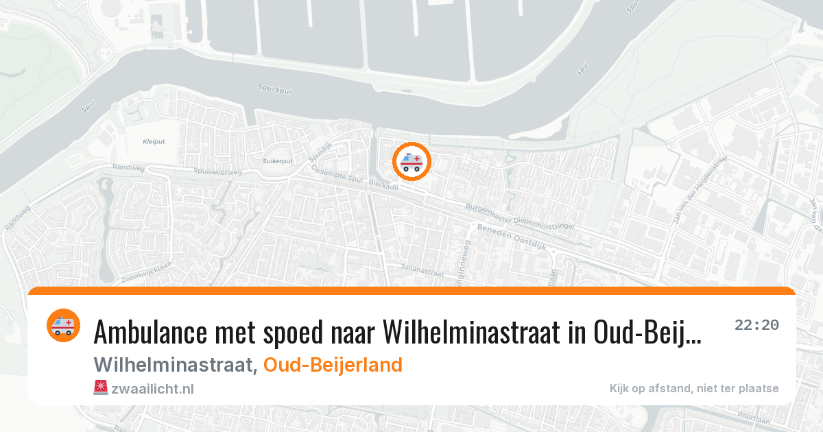 Ambulance met spoed naar Wilhelminastraat in Oud-Beijerland — 8 jul 2026