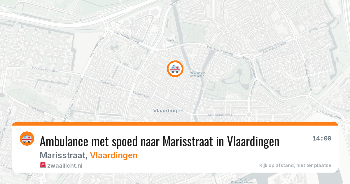 Ambulance met spoed naar Marisstraat in Vlaardingen — 8 aug 2026