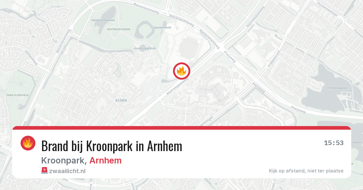 Brand bij Kroonpark in Arnhem — 21 jun 2026