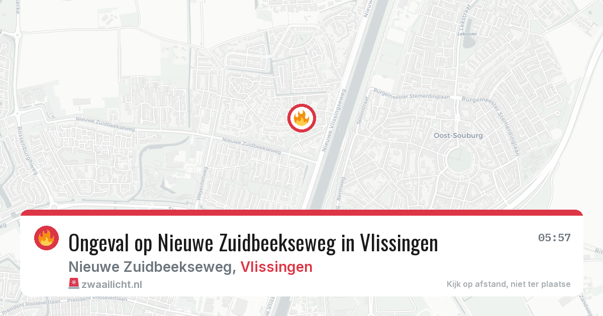Ongeval op Nieuwe Zuidbeekseweg in Vlissingen — 5 jul 2026