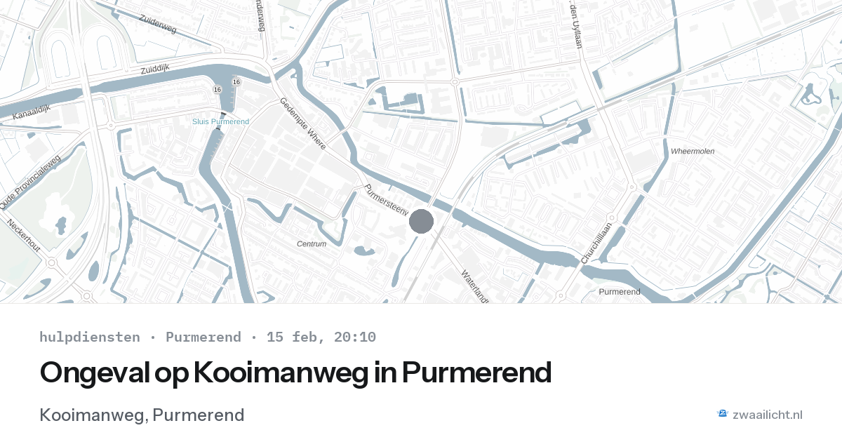 Ongeval op Kooimanweg in Purmerend — 15 feb 2026