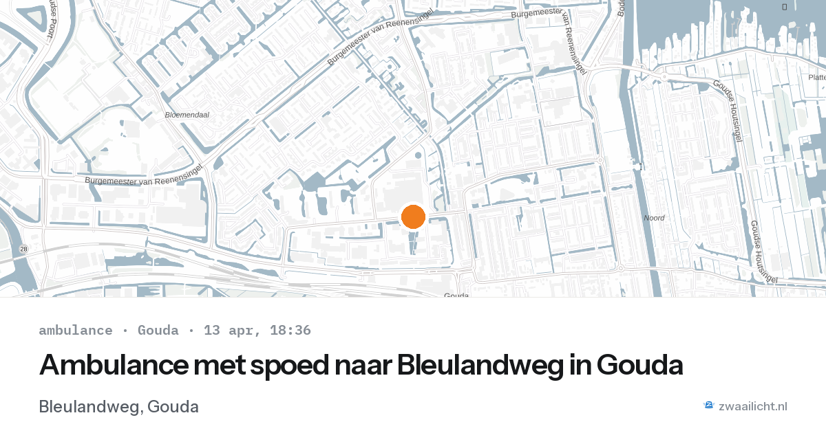 Ambulance met spoed naar Bleulandweg in Gouda — 13 apr 2026