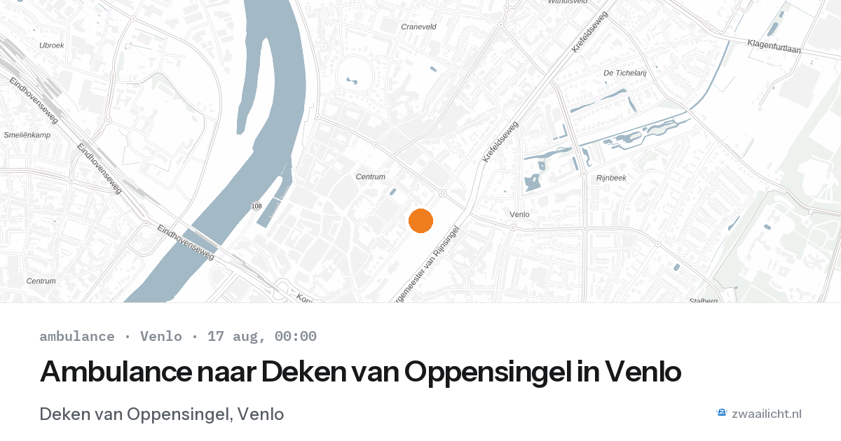Ambulance naar Deken van Oppensingel in Venlo — 16 aug 2026