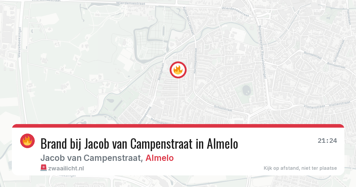 Brand bij Jacob van Campenstraat in Almelo — 5 jun 2026