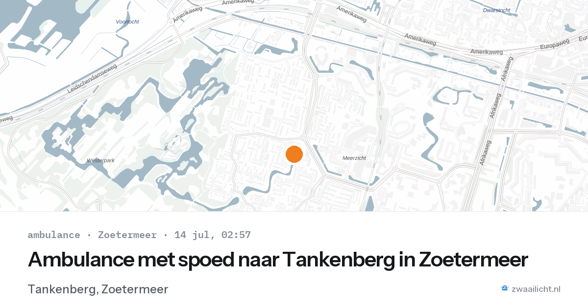 Ambulance met spoed naar Tankenberg in Zoetermeer — 14 jul 2026