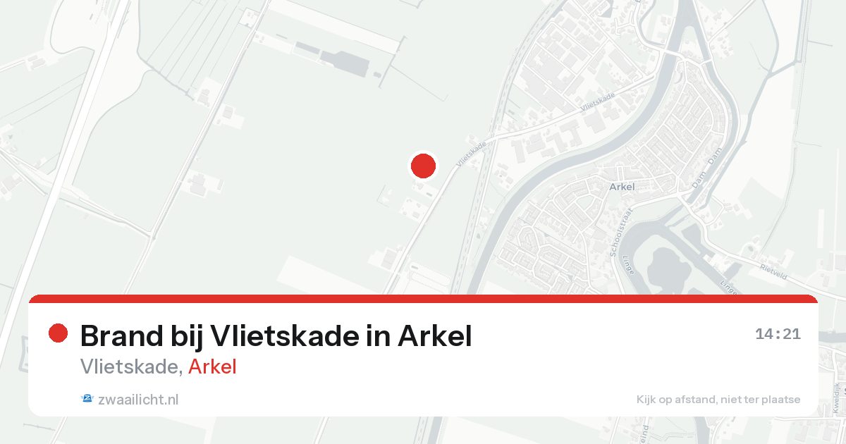 Brand bij Vlietskade in Arkel — 17 aug 2026