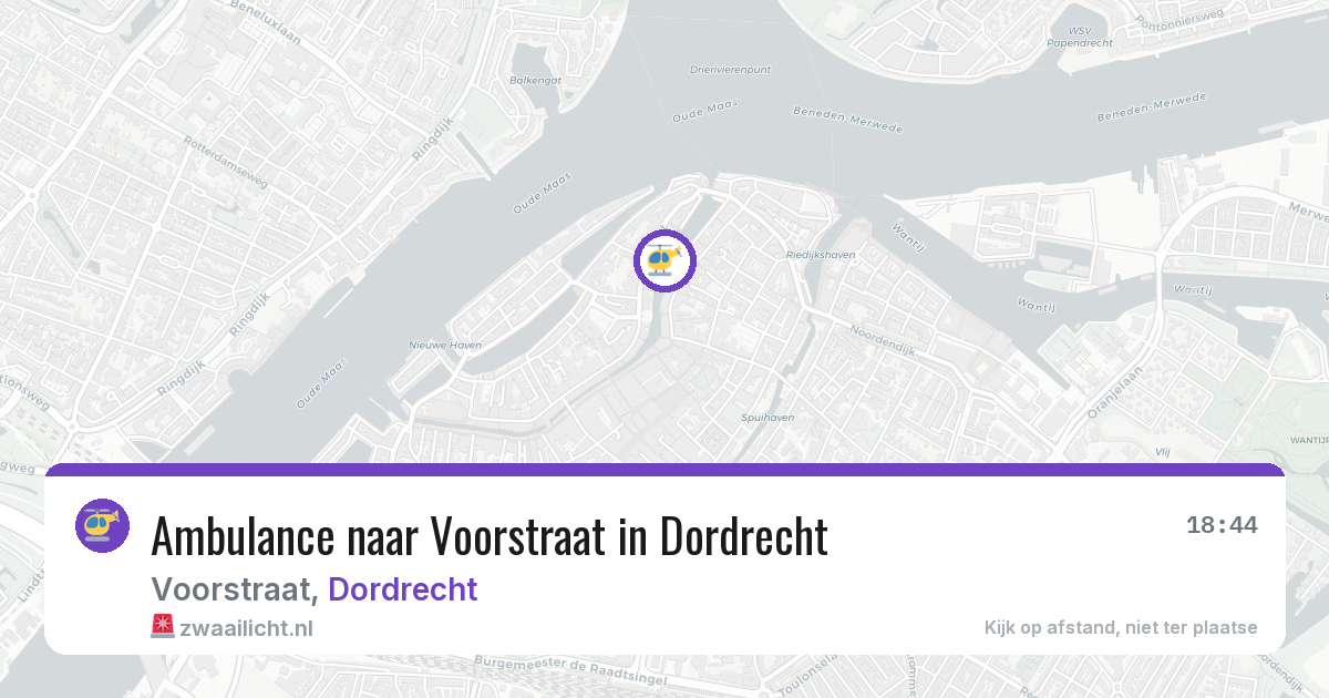 Ambulance naar Voorstraat in Dordrecht — 5 aug 2026