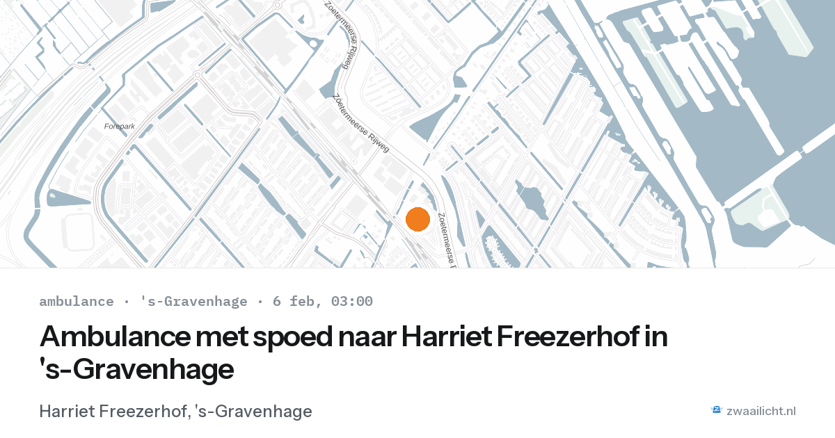 Ambulance met spoed naar Harriet Freezerhof in 's-Gravenhage — 6 feb 2026