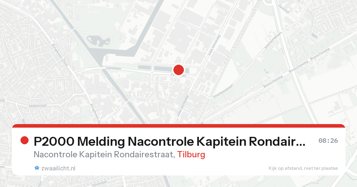 P2000 Melding Nacontrole Kapitein Rondairestraat, Tilburg — 8 feb 2026