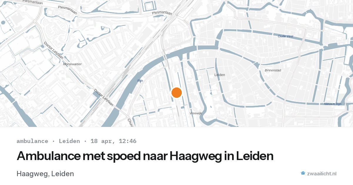 Ambulance met spoed naar Haagweg in Leiden — 18 apr 2026