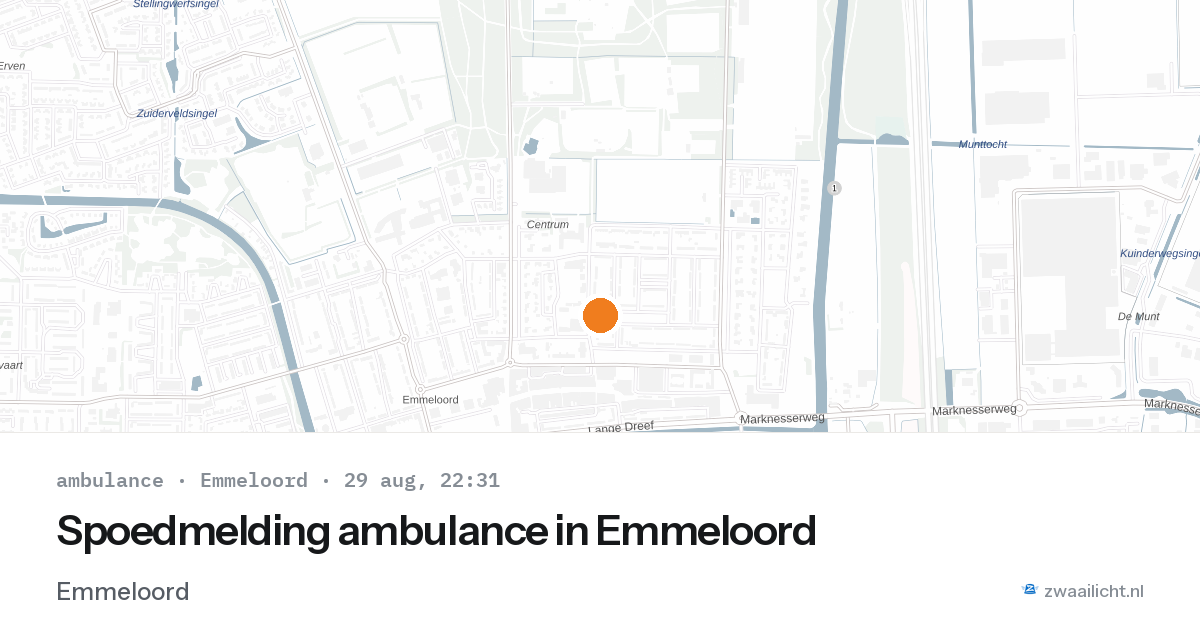 Spoedmelding ambulance in Emmeloord — 29 aug 2026