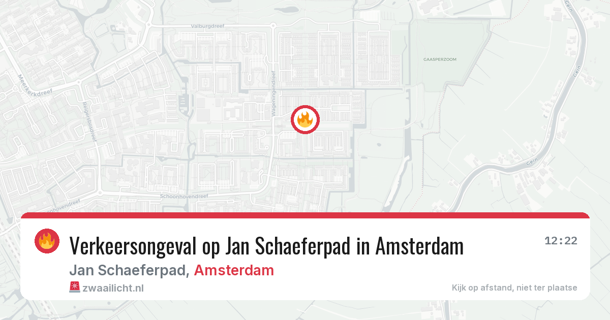 Verkeersongeval op Jan Schaeferpad in Amsterdam — 12 jun 2026