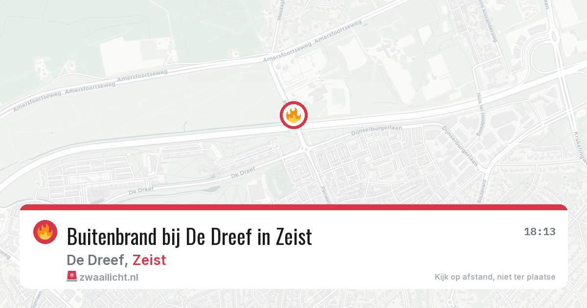 Buitenbrand bij De Dreef in Zeist — 8 feb 2026