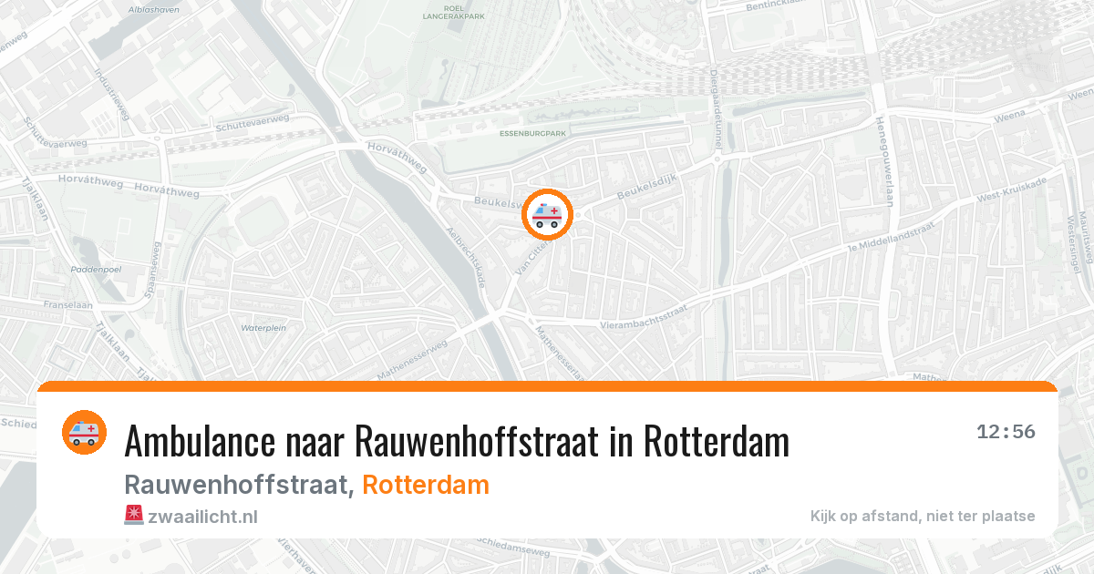 Ambulance naar Rauwenhoffstraat in Rotterdam — 16 mrt 2026