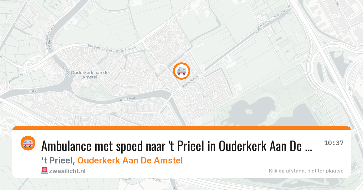 Ambulance met spoed naar 't Prieel in Ouderkerk Aan De Amstel — 24 jul 2026