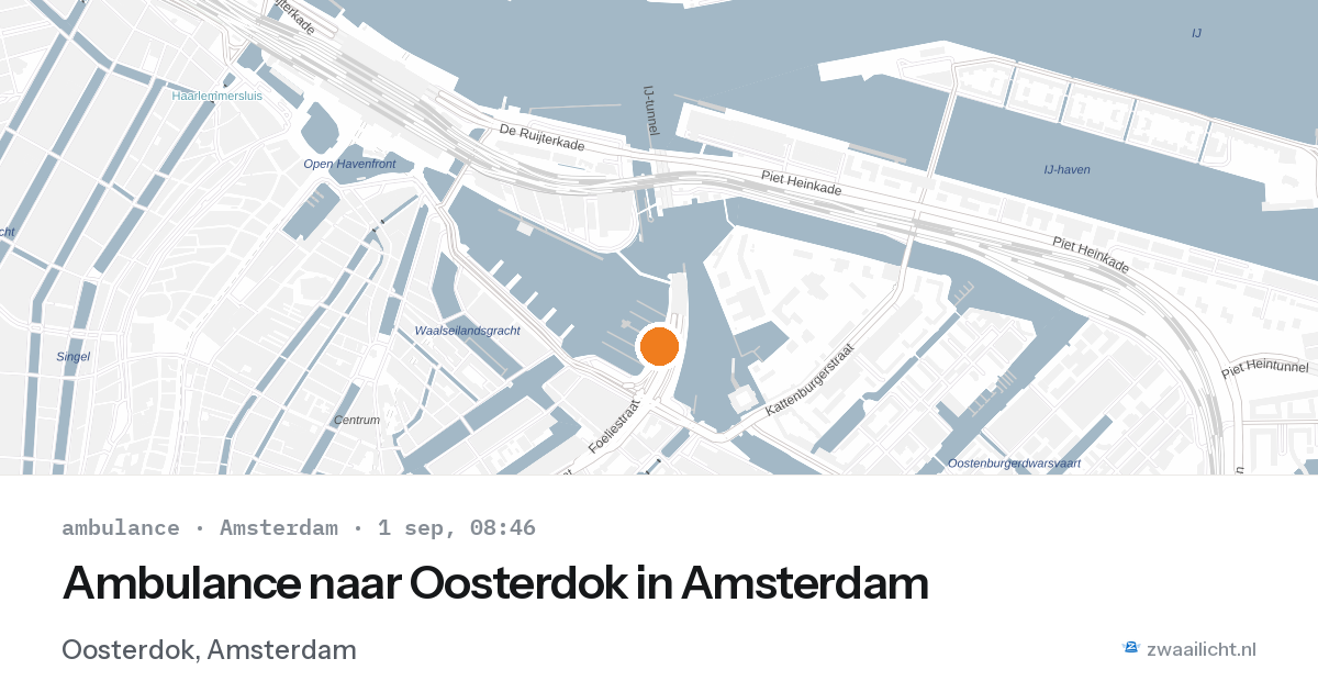 Ambulance naar Oosterdok in Amsterdam — 1 sep 2026