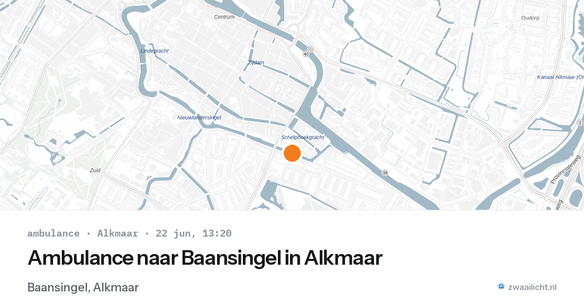 Ambulance naar Baansingel in Alkmaar — 22 jun 2026
