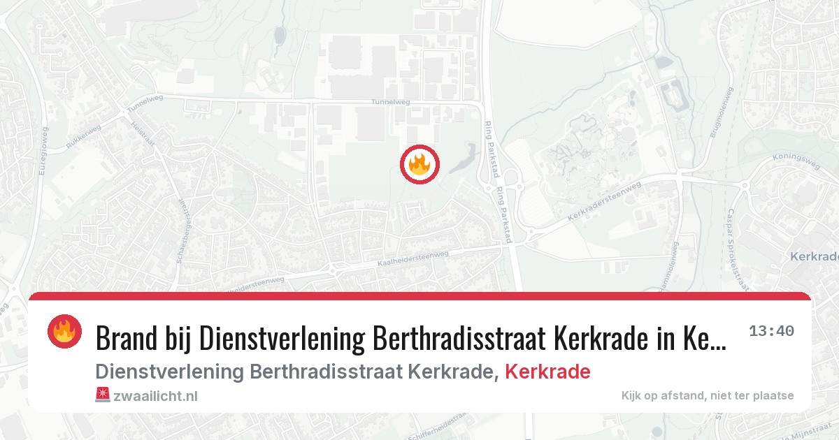 Brand bij Dienstverlening Berthradisstraat Kerkrade in Kerkrade — 22 jun 2026