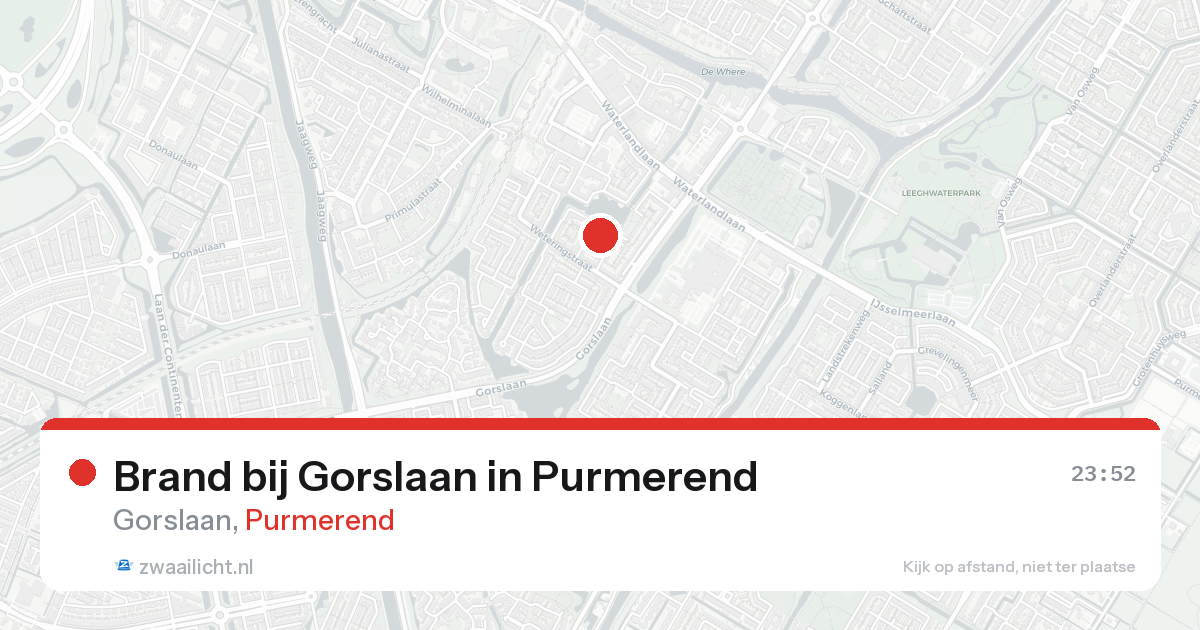 Brand bij Gorslaan in Purmerend — 23 aug 2026