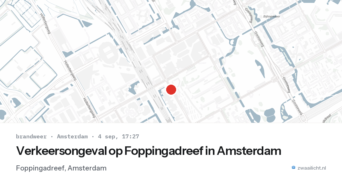 Verkeersongeval op Foppingadreef in Amsterdam — 4 sep 2026