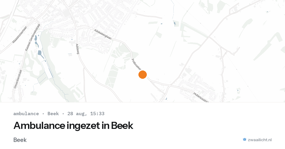 Ambulance ingezet in Beek — 28 aug 2026
