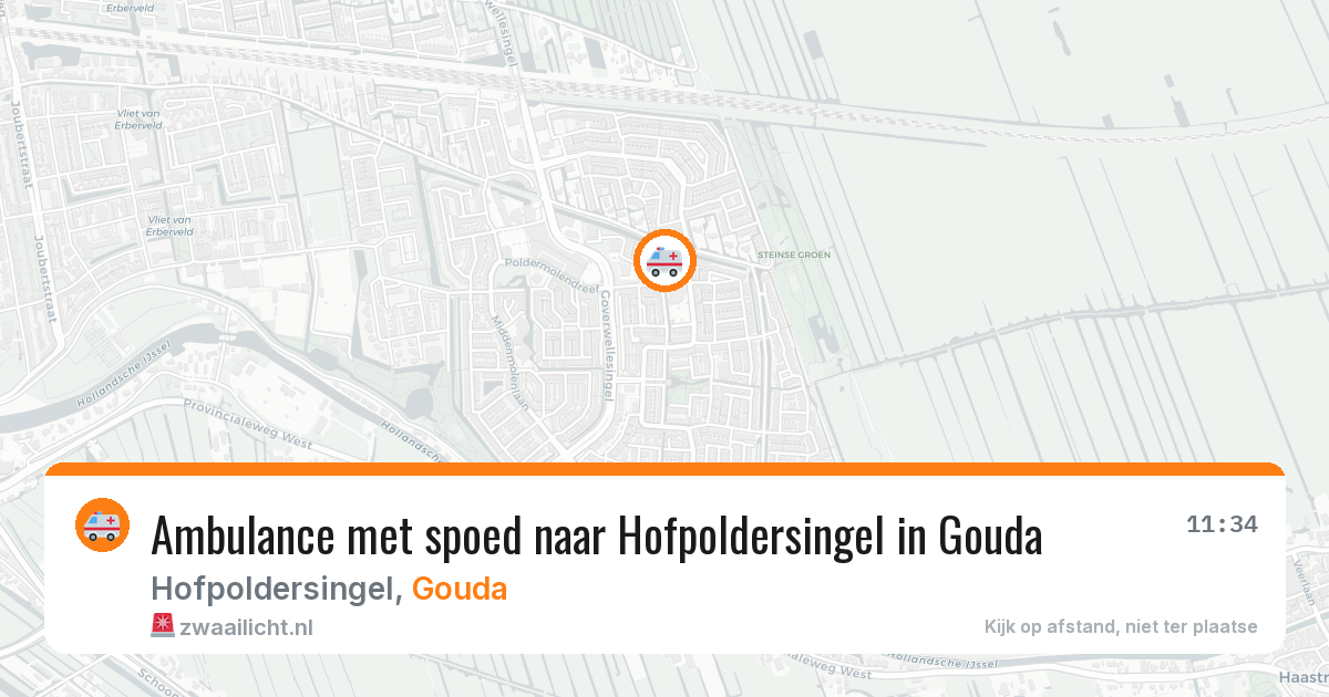Ambulance met spoed naar Hofpoldersingel in Gouda — 19 jun 2026