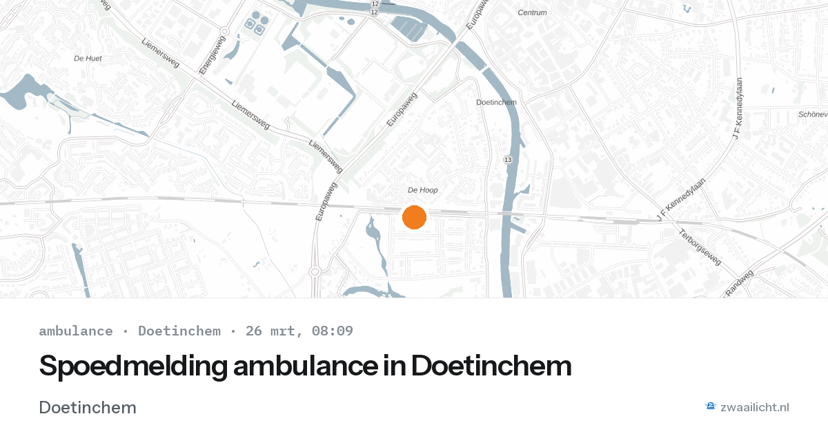Spoedmelding ambulance in Doetinchem — 26 mrt 2026