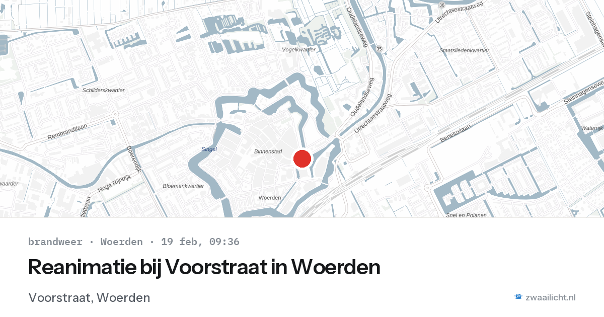 Reanimatie bij Voorstraat in Woerden — 19 feb 2026
