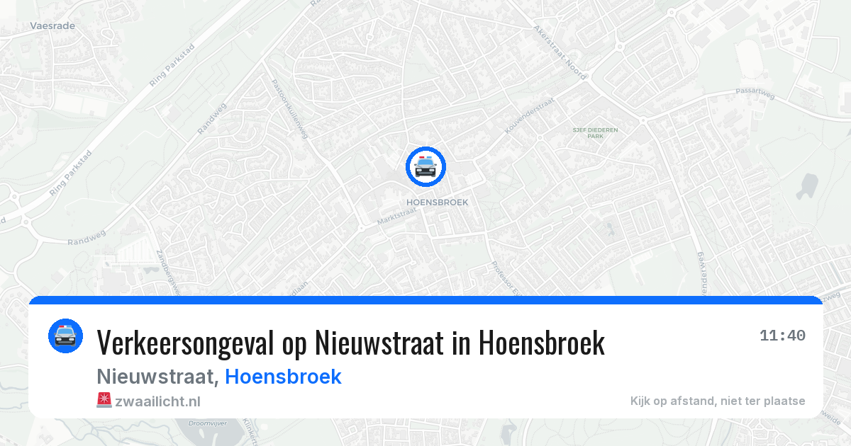 Verkeersongeval op Nieuwstraat in Hoensbroek — 15 apr 2026