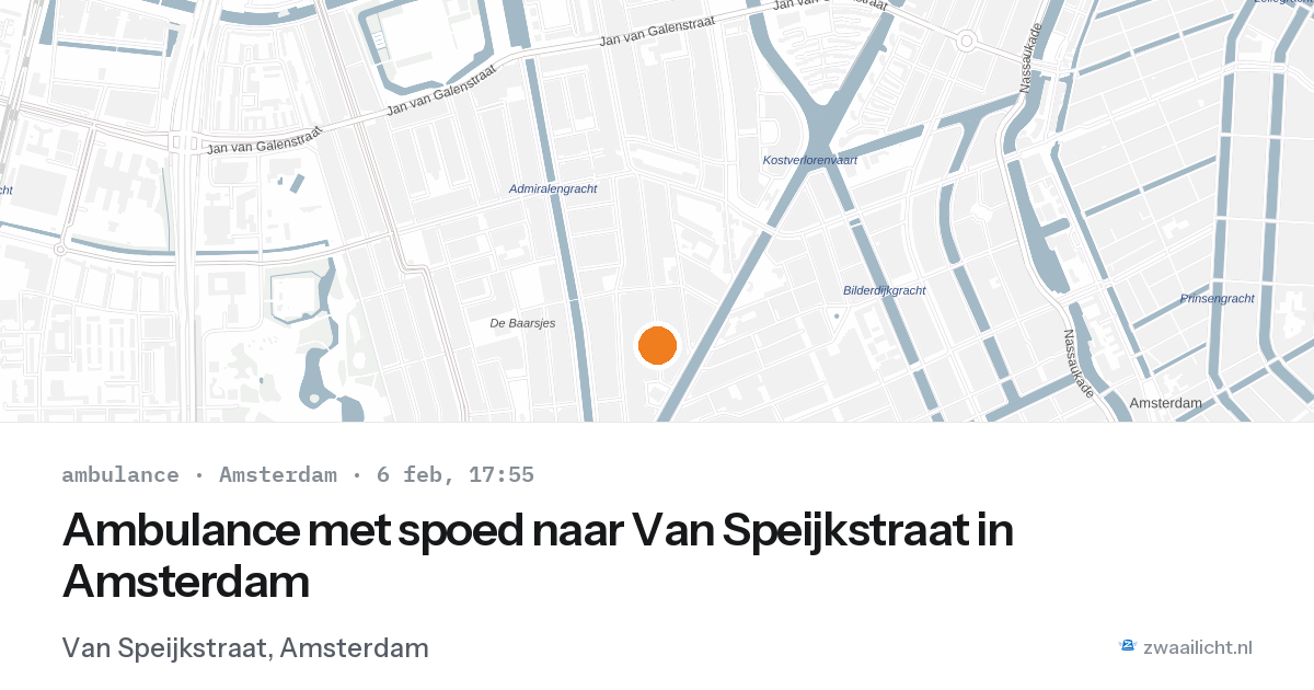 Ambulance met spoed naar Van Speijkstraat in Amsterdam — 6 feb 2026
