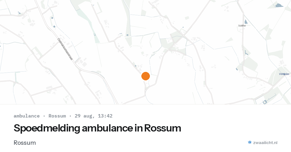 Spoedmelding ambulance in Rossum — 29 aug 2026