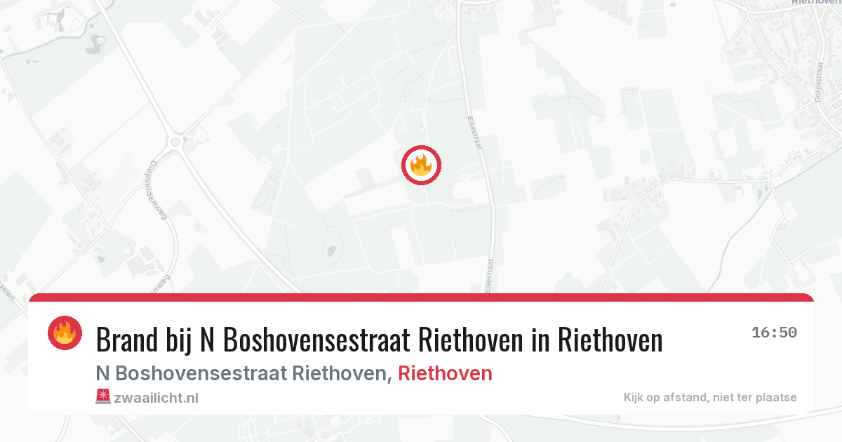 Brand bij N Boshovensestraat Riethoven in Riethoven — 15 jul 2026
