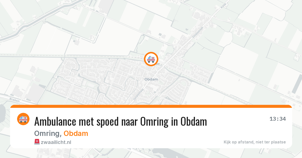 Ambulance met spoed naar Omring in Obdam — 12 jun 2026