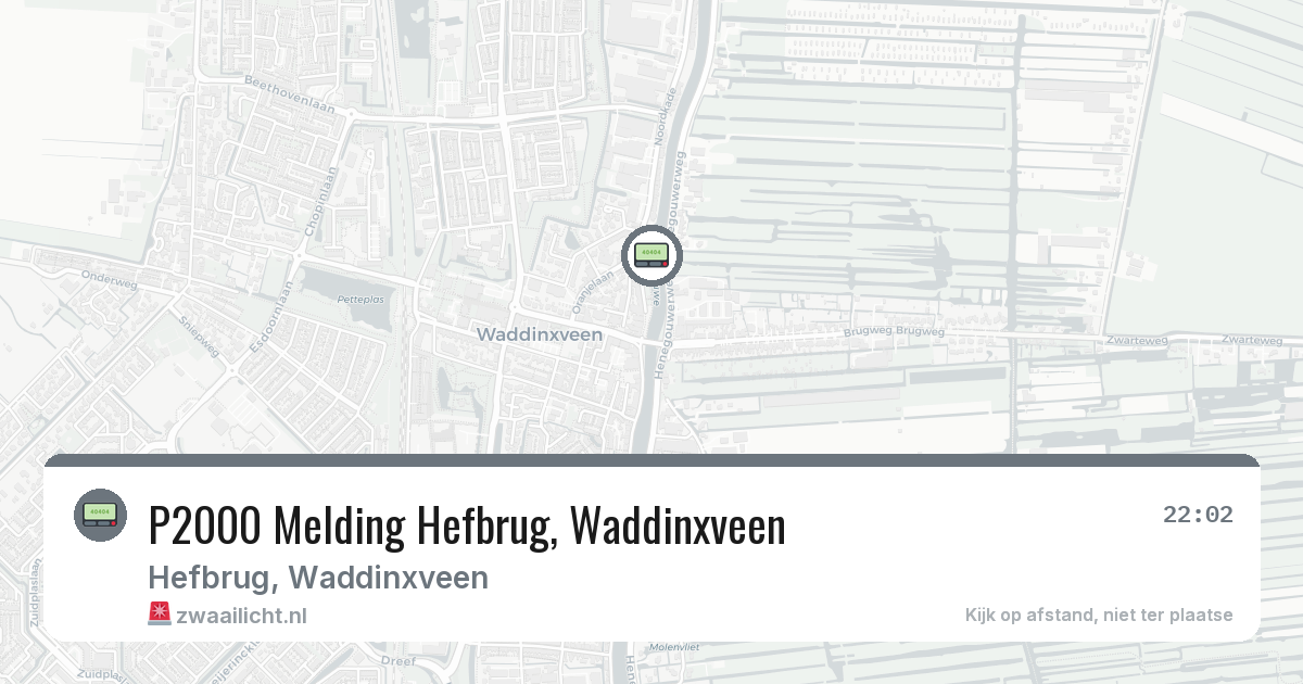 P2000 Melding Hefbrug, Waddinxveen — 18 jun 2026