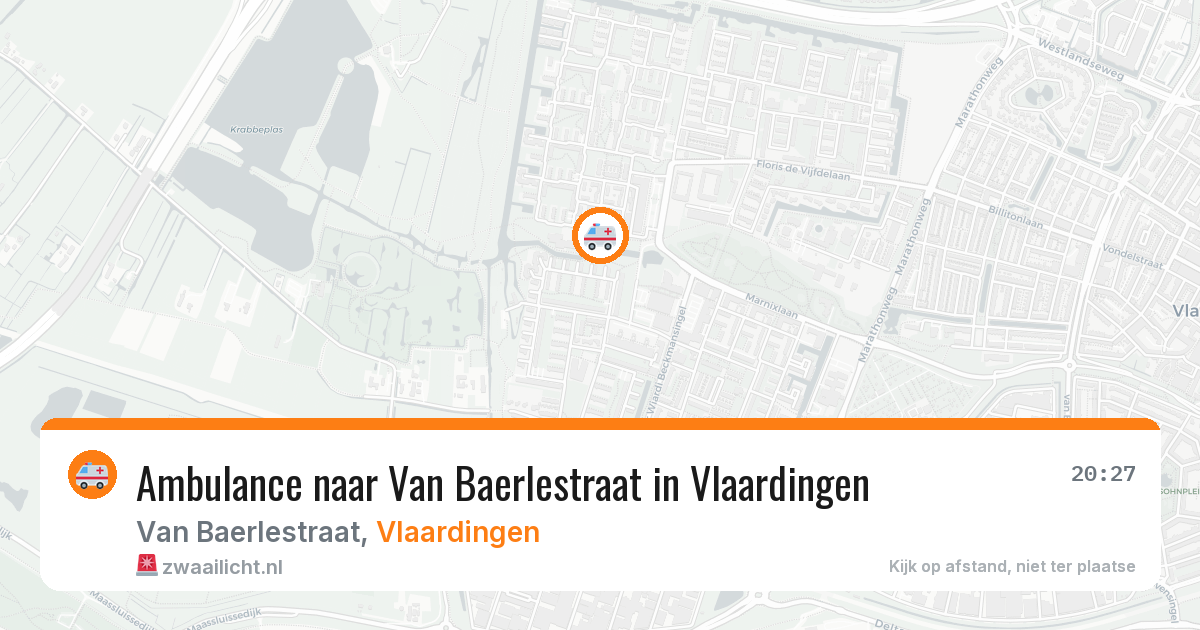 Ambulance naar Van Baerlestraat in Vlaardingen — 27 jun 2026