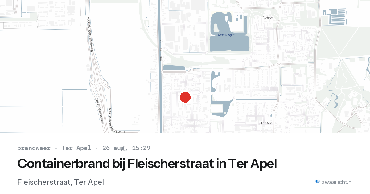 Containerbrand bij Fleischerstraat in Ter Apel — 26 aug 2026